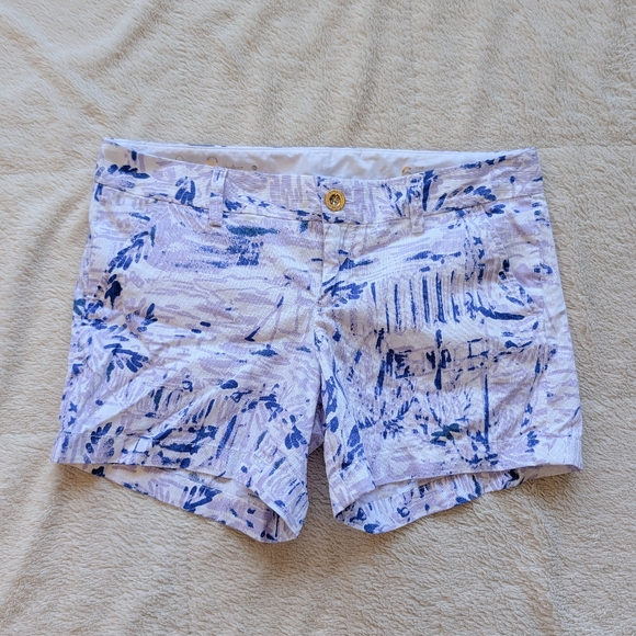 Lilly Pulitzer The Callahan 5" Shorts- Lilac Verben Rock The Dock Print - Picture 2 of 5